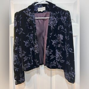 Raul Blanco Vintage Velvet Blazer Floral Sparkle Applique Union Tag Women Sz 10